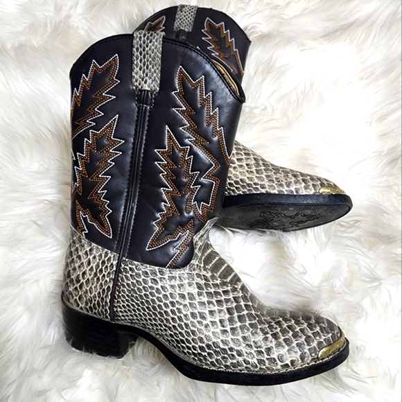 Durango Snakeskin Detailed Cowgirl Boots Size 4D - Picture 1 of 5